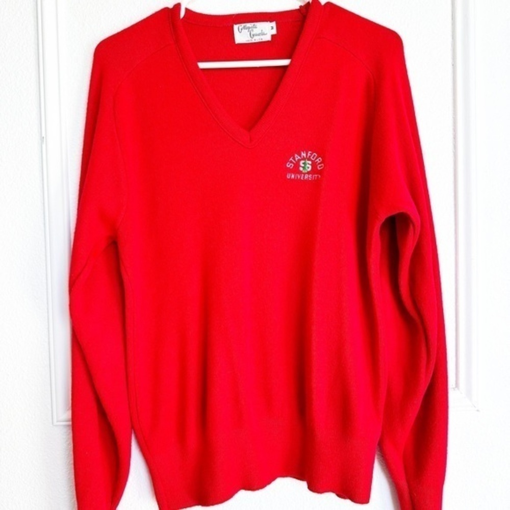 Stanford University Sweater Vintage Christmas Red Sweater Medium
